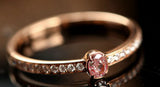 Bezel Set Pink Diamond Oval Cut 18K Rose Gold Ring