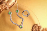 Emerald & Diamonds Necklace in 18K White Gold