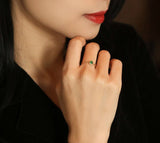 Heart-Shaped Emerald Ring in 18K Yellow Gold