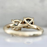 Two 1ct Salt & Pepper Diamond 18K Gold Engagement Ring