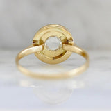 White Diamond Round Rose Cut Diamond Ring in 18K Yellow Gold