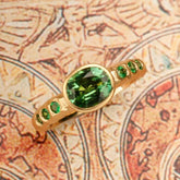 Bezel Set Tourmaline 18K Yellow Gold Ring with Free Form Design