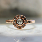 Helius Salt & Pepper Diamonds Rose Cut Ring - 18K Rose Gold