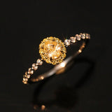Fancy Yellow Diamonds Wedding Ring in 18K Yellow Gold