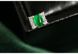 Emerald Cabochon & Diamond 18K White Gold Necklace