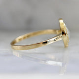 White Diamond Round Rose Cut Diamond Ring in 18K Yellow Gold