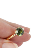 1.5ct Green Sapphire 18K Yellow Gold Stackable Ring