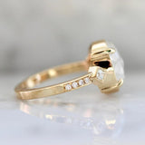 2.4ct Icy Oval Rose Cut Diamond 18K Gold Wedding Ring