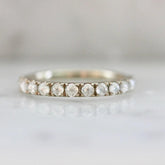 Icy Rose Cut Round Diamond 18K White Gold Ring