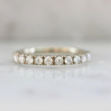 Icy Rose Cut Round Diamond 18K White Gold Ring