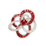 Art Deco Pigeon Blood Ruby 18K Gold Free Form Ring