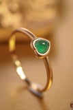 Heart-Shaped Emerald Ring in 18K Yellow Gold