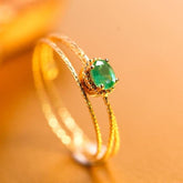 Emerald Stackable Ring Band in 18K Yellow Gold