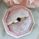 1.14ct Black Diamond Engagement Ring in 18K Yellow Gold
