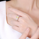 1.3ct Yellow Sapphire 18K Gold Ring with Diamonds