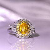 1.5ct Yellow Sapphire Diamonds Ring in 18K Gold