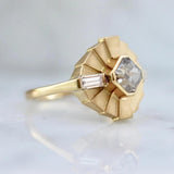 Zelda Diamond Asscher Cut Art Deco Ring in 18K Yellow Gold