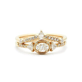 Wedding Set Diamond Stacklabe Ring in 18K Yellow Gold