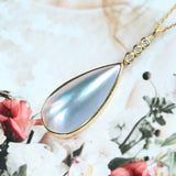 Japan Mabe Pearls Teardrop & Diamond Pendant - 18K Yellow Gold