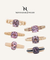 6 Style + Supeier Purple Spinel 18K Gold Ring - Hollow Out Design