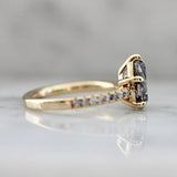 Nox 1.7ct Pear Salt & Pepper Dimond 18K Gold Ring