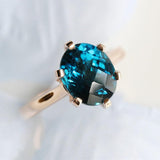 8x10mm London Blue Topaz Ring in 18K Yellow Gold
