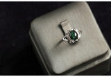 2.53ct Green Cat's Eye Stone Cabochon Ring in Platinum 950
