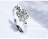 Invisible Set White Diamond Wedding Ring in 18K White Gold