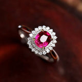 1.5ct Pigeon Blood Ruby Ring with Diamonds in 18K White Gold