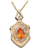 Matte Finished Spessartite Garnet Necklace in 18K Yellow Gold Necklace