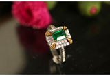 1.02ct Emerald Diamond Statement Ring in 18K White Gold