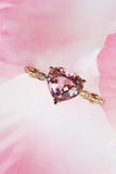 Pink Tourmaline Heart Cut Engagement Ring in 18K Yellow Gold