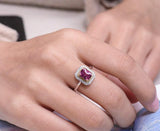2.5ct Purple Pink Spinel Halo Platinum 950 Engagement Ring