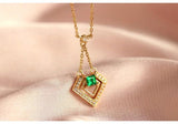 Emerald & Diamonds 18K Yellow Gold Necklace
