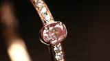 Bezel Set Pink Diamond Oval Cut 18K Rose Gold Ring