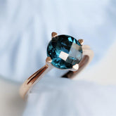 1.5ct London Blue Topaz Ring in 18k Yellow Gold