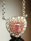 Pink Diamond Heart-Shaped Necklace in 18K White Gold