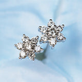 Snowflake Diamonds Wedding Earrings in 14K White Gold