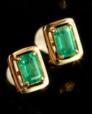 1.15ct Emerald 18K Yellow Gold Pairs Earrings