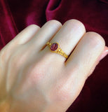 22K Yellow Gold Garnet Antique Egyptian Ring