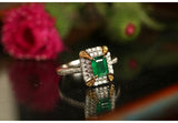 1.02ct Emerald Diamond Statement Ring in 18K White Gold