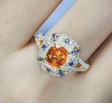 2.29ct Fanta Garnet Ring Necklace - 18K Yellow Gold