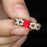 1ct Jadi Spinel 18K Yellow Gold Ring with Diamonds