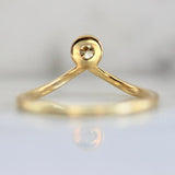 Round Brilliant Cut Champagne Diamond Chevron Ring in 18K Gold