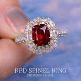2.73ct Jedi Spinel Ring & Diamond Ring in 18K Tow Tone