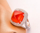 15ct Spessartite Garnet Statement Ring in Platinum 950