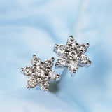Snowflake Diamonds Wedding Earrings in 14K White Gold