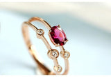 Pink Tourmaline & Diamond Stacking Ring in 18K Rose Gold