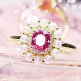 1.2ct Pinkish Spinel & Diamond Ring in 18K Rose Gold
