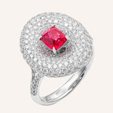 Full Pave Set Diamonds & Jedi Spinel Statement Ring in Platinum 950